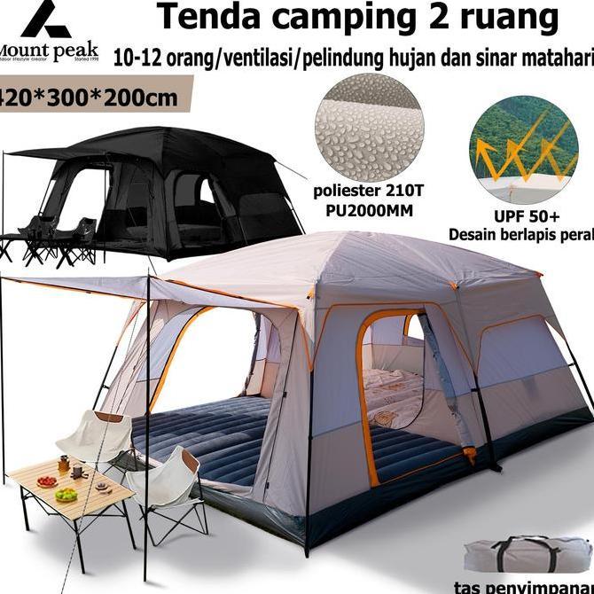 Terlaris Mountpeak Tenda Berkemah Luar Ruangan 2 Kamar Tenda Keluarga Besar Mewah Tenda Berkemah Pel