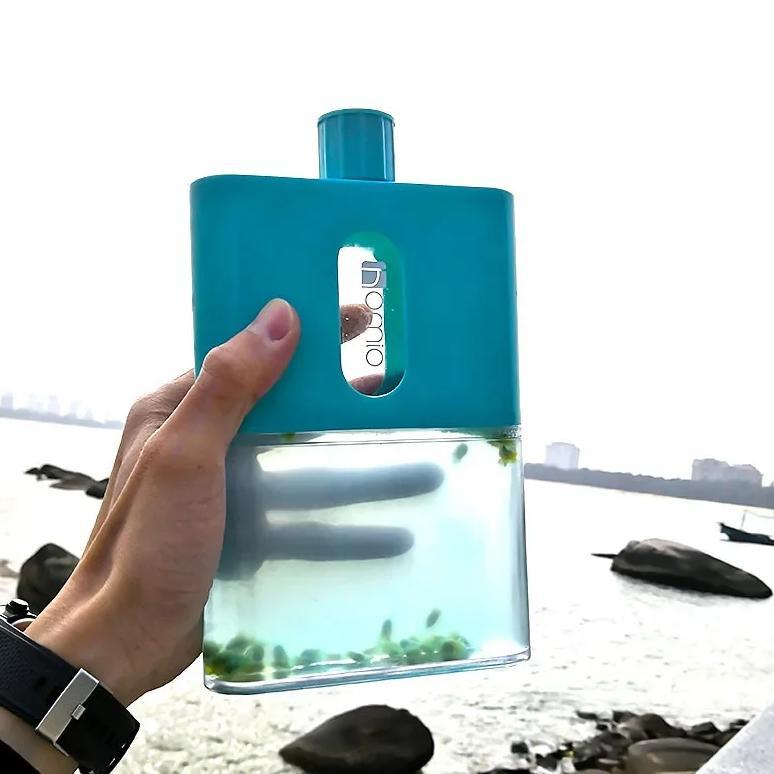 BPA FREE Travel Plastic Flat Water Bottle 500ml A6 A5 Paper Water Bottle Outdoor Flat Bottle Portabl