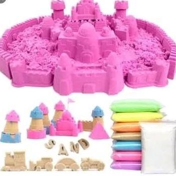 PAKET 3 KG PCS MAINAN PASIR AJAIB ANAK KEMASAN 1 KG SNI PASIR ANAK PASIR AJAIB REFILL / (FREE BUBBLE