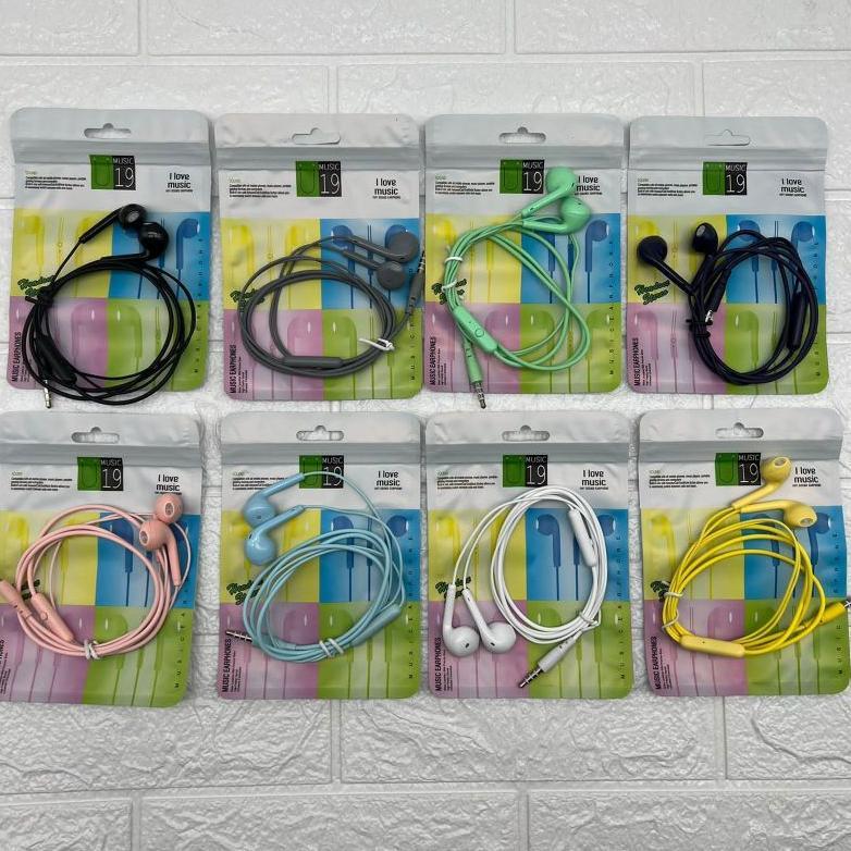 hot handsfree headset u19 macaron packing plastik  handset handsfree u19 packing plastik macaron new