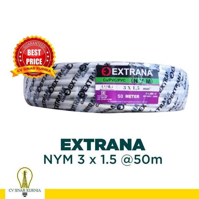 TERMURAH - Kabel Listrik NYM 3x1,5 3x1.5 50M EXTRANA | EXTRANA Kabel NYM | SNI