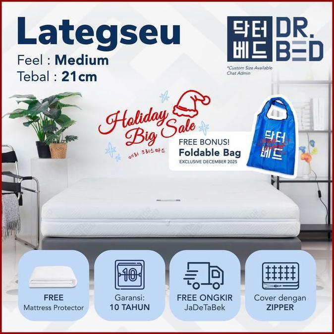 Terlaris Kasur Latex Lategseu Dr.Bed Uk 140 X 200 X 21 Cm