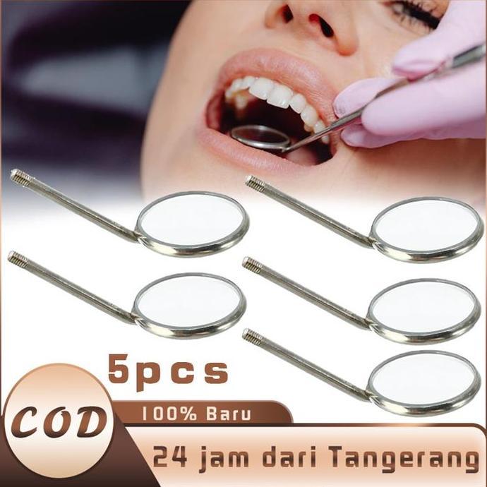 NUWAX Isi 5 Kepala Dental Mirror Mouth NO 4 Kaca Mulut Gigi Kaca Mulut