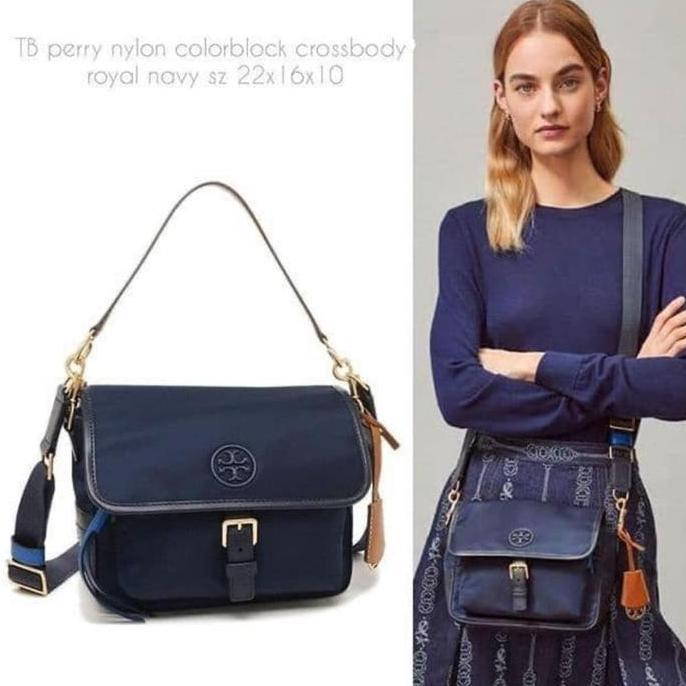Ready TB Perry Nylon Colorblock Crossbody Royal Navy