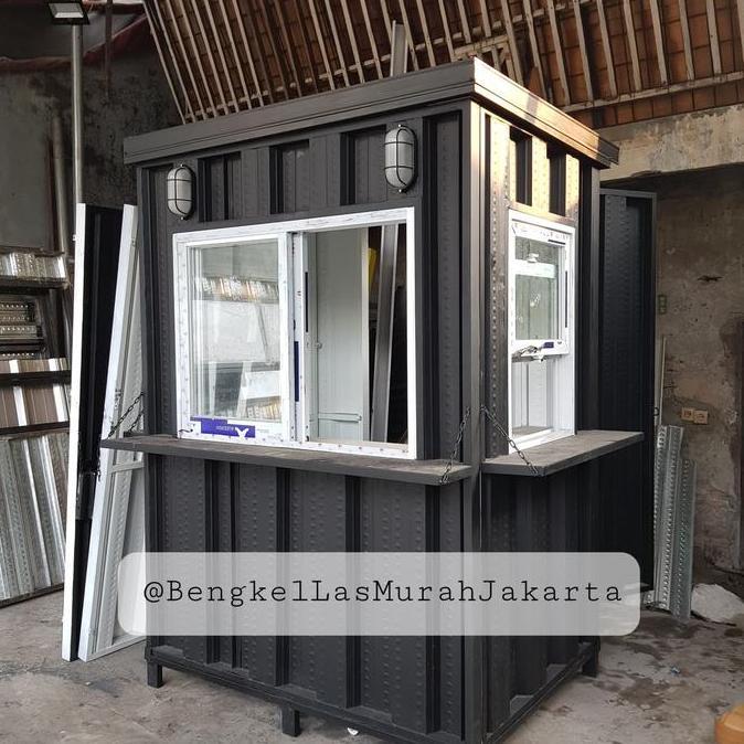 Booth Semi Container / Gerobak Kontainer Knock Down 1.5X1X2 Kualitas Terbaik Harga Termurah