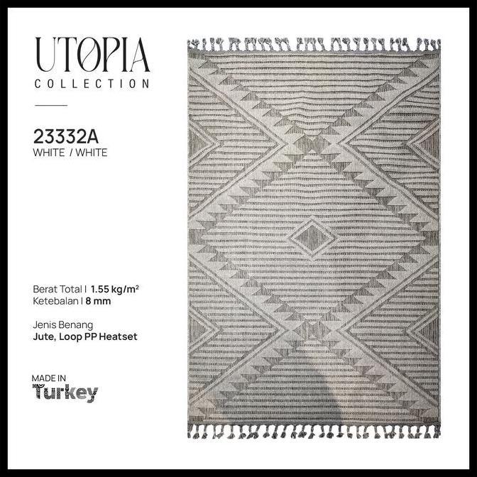 Karpet Anyaman Minimalis Bermotif Utopia ~ 160x230 cm