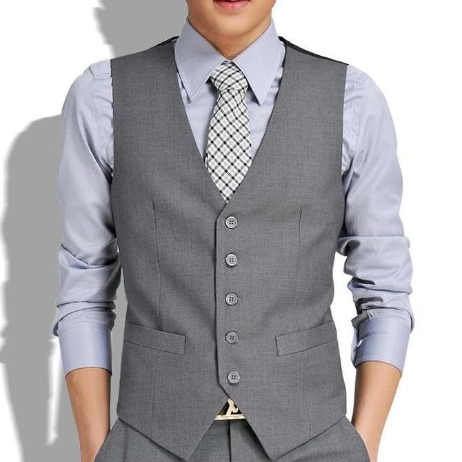 jimanakaling3 - rompi vest pria katun abu hitam navy vest formal stylish