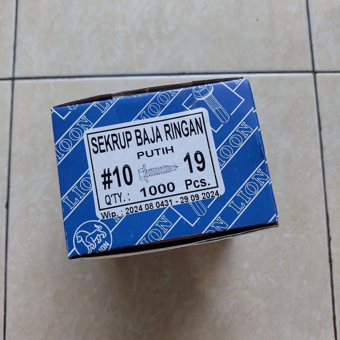 Sekrup Roofing 10X19 Baut Roofing Baja Ringan 1 Dus Isi 1000Pc Original Dan Terpercaya