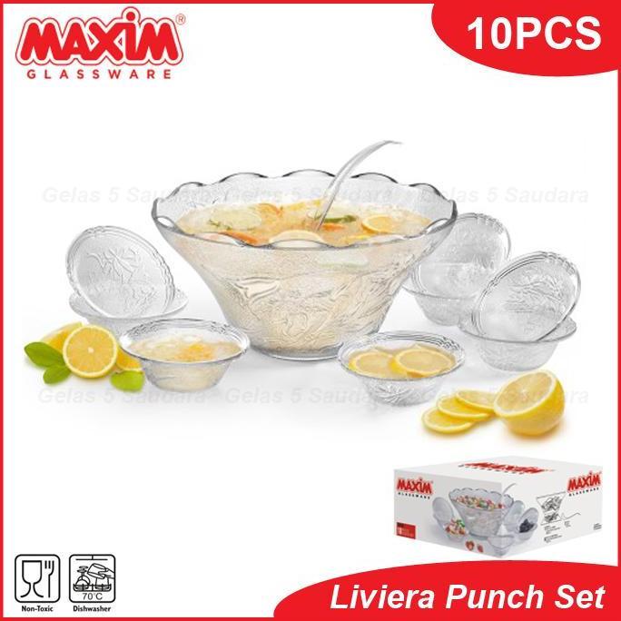 MAXIM Punch Set Mangkok Kaca/Punch Set Mangkok Minuman Buah Es Segar