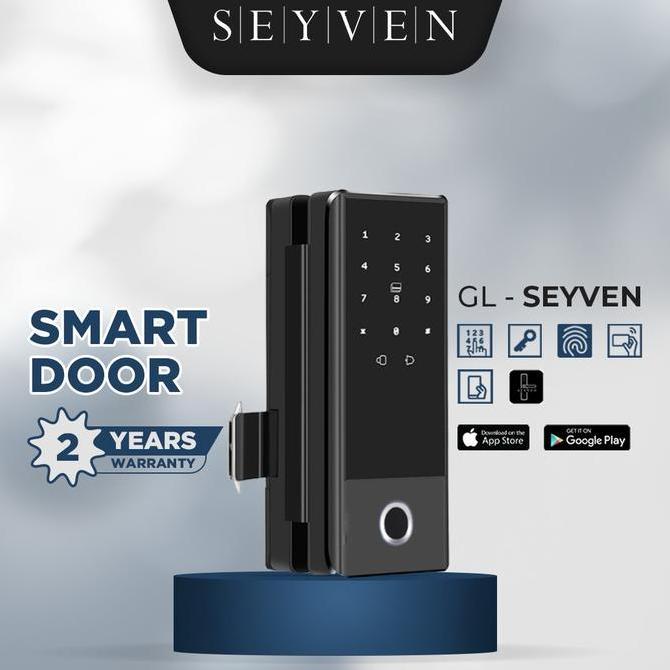 SEYVEN Smart Door Lock Kunci Pintu Digital Kaca Frameless Pintu Kayu Aluminium Besi Access Control