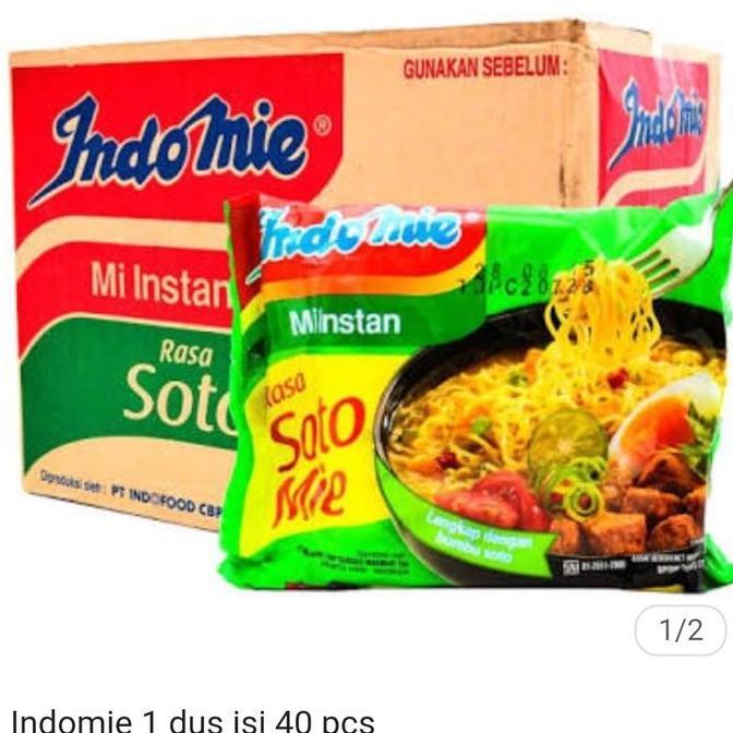 indomie soto 1 dus  isi 40 bungkus PT indofood