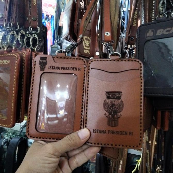 Lanyard Name Tag id card Holder Istana Presiden RI Asli Kulit