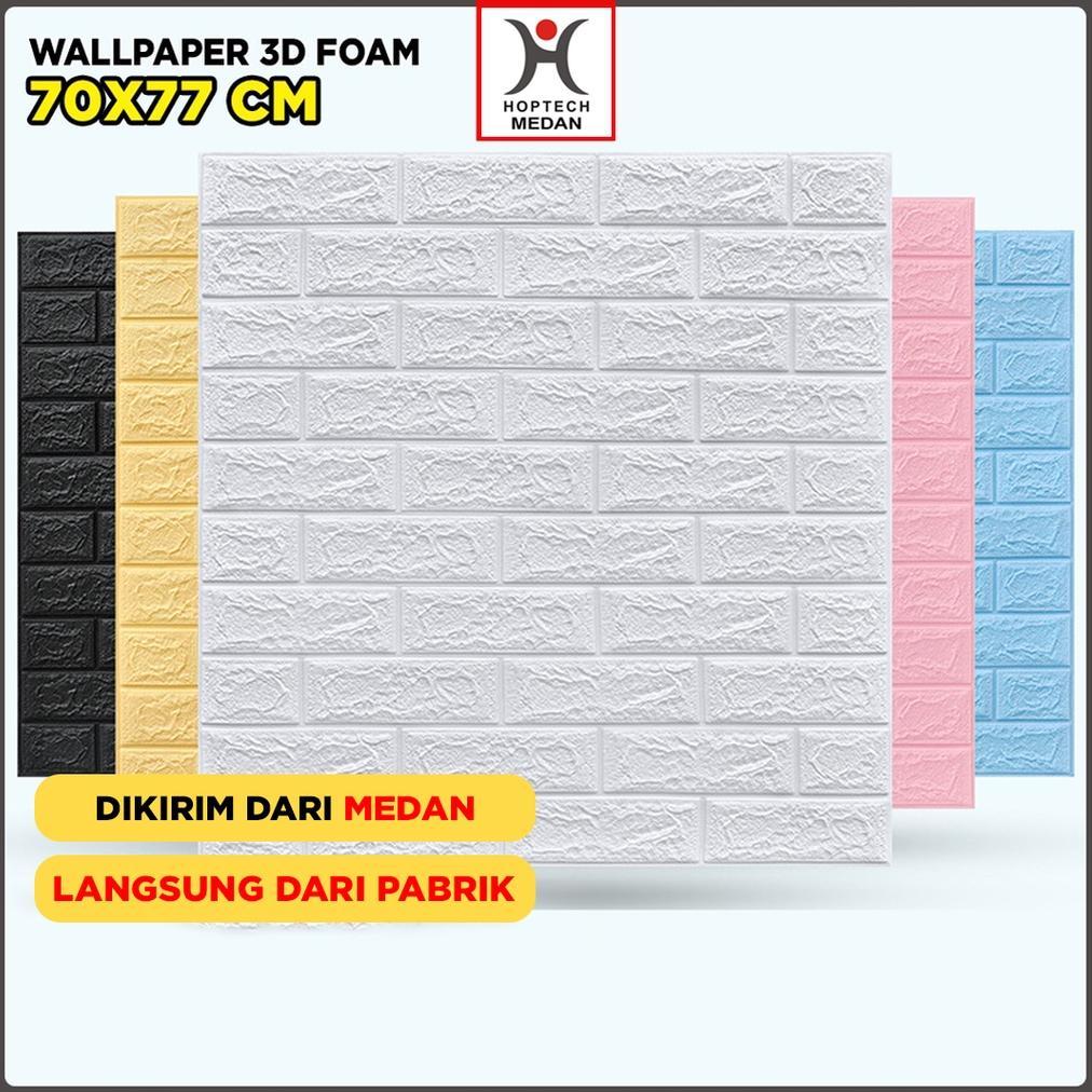 terbaru` wajib punya promo hoptech medan - wallpaper 3d foam | room decoration wallpaper | 3d foam b