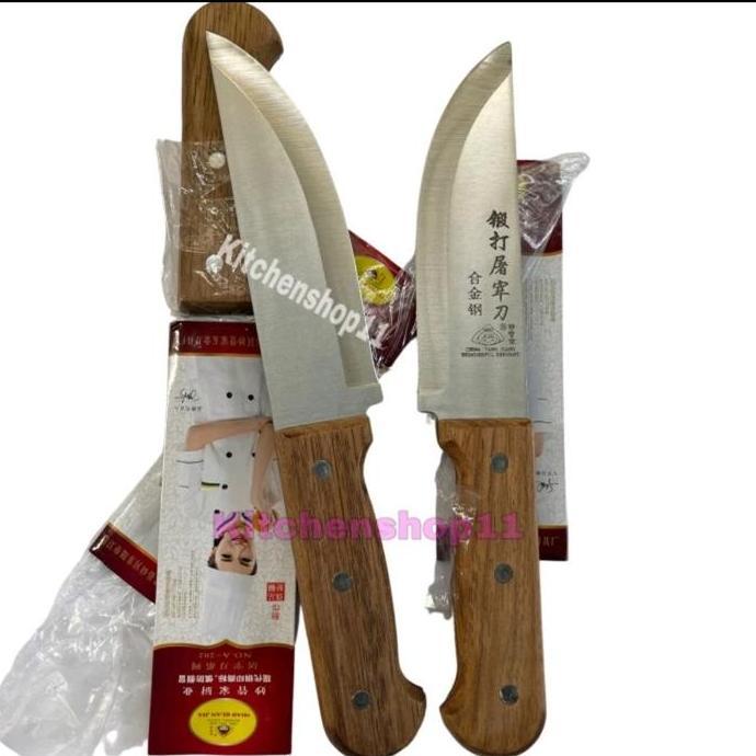 Kithch- Pisau Dapur Tajam Kualitas Premium/Pisau China Gagang Kayu 8Inch