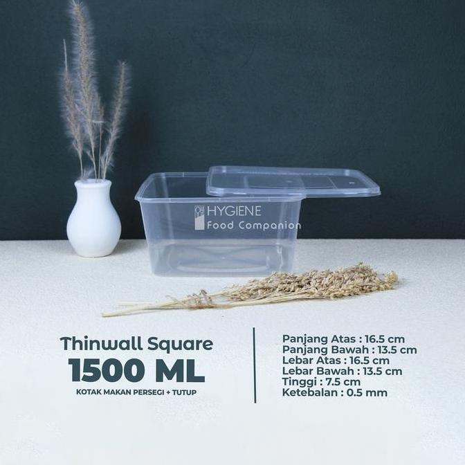 Tntgbox- Thinwall Square 1500 Ml / Thinwall Persegi 1500 Ml / Kotak Thinwall
