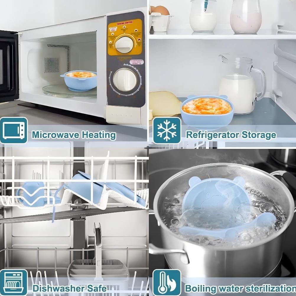 BESTPROMO COOKGLORY SET PIRING MAKAN BAYI SILIKON - PIRING SILIKON BEBAS BPA & SET MAKAN PENTING