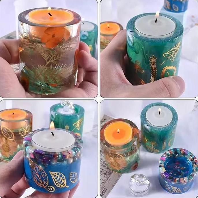 CETAKAN SILIKON RESIN POT LILIN CYLINDER CANDLE BASE MOLD