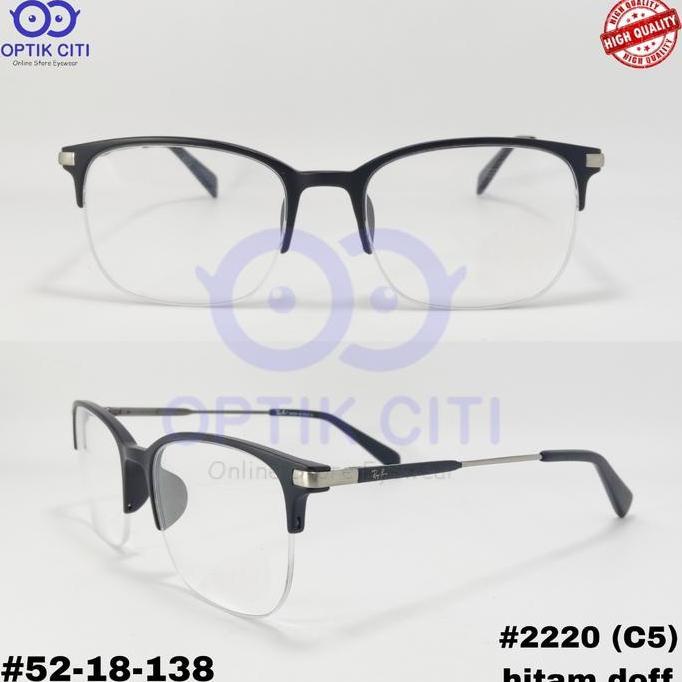 Kacamata Half Frame Pria Wanita Bulat 2220 Ringan Grade Premium