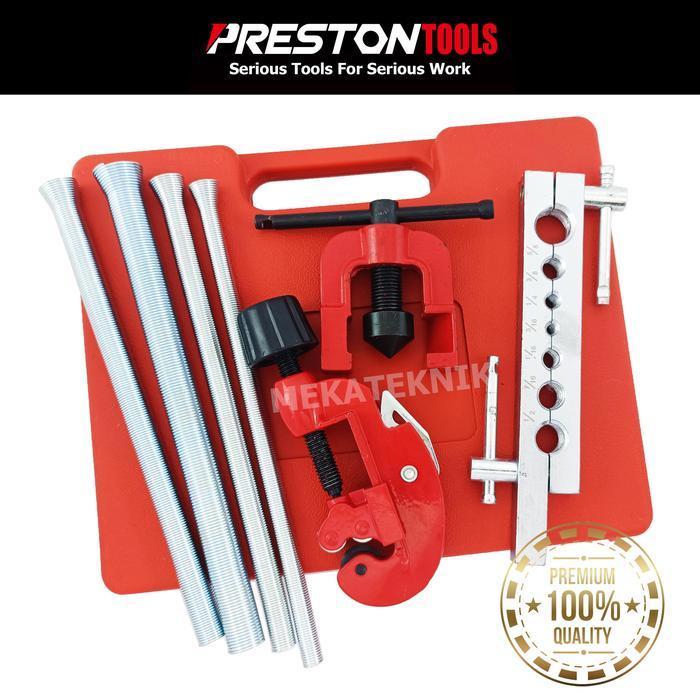 Flaring Tool Kit 7 Pcs Preston Tools Original / Tubing Tool Kit / Tube Cutter / Alat Pemotong  Pembe