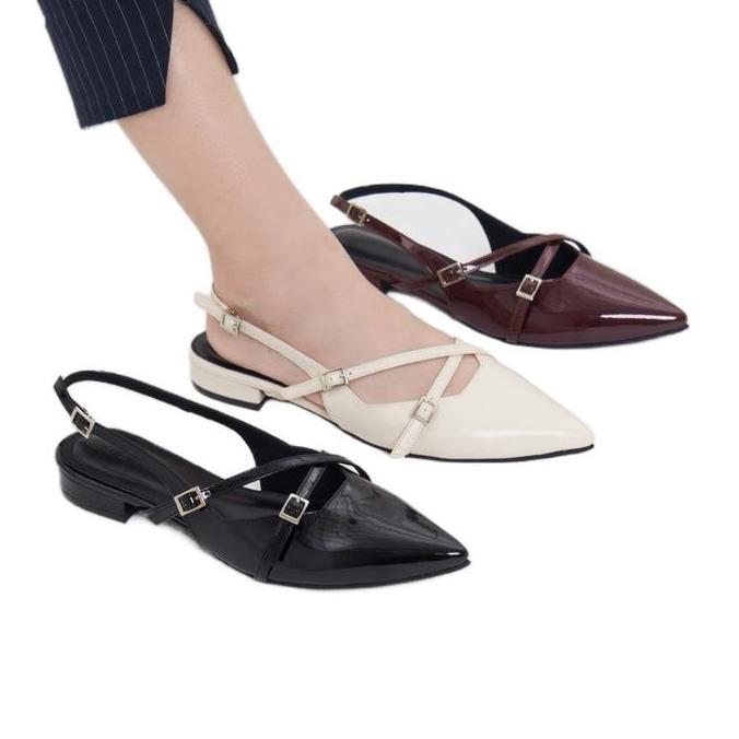 Jelitashoes- Sepatu Wanita Adk Osella Heels 3 Cm Maroon Dengan Hiasan Gesper - Cocok Untuk Acara For