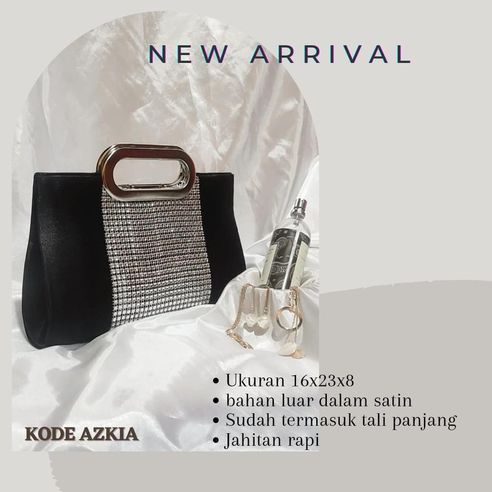 termurah` original tas satin azkia model clucth dan selempang bahan satin halus cocok nuat ke pesta 