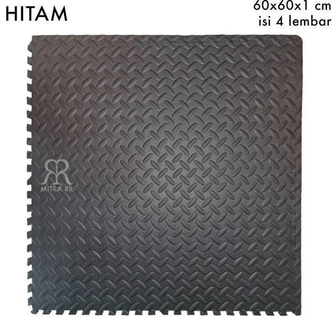 MitraRR Puzzle Eva mats Hitam Polos Bordes 60x60 Alas Lantai Eva mat 60 x 60 Karpet Puzzle Dekorasi