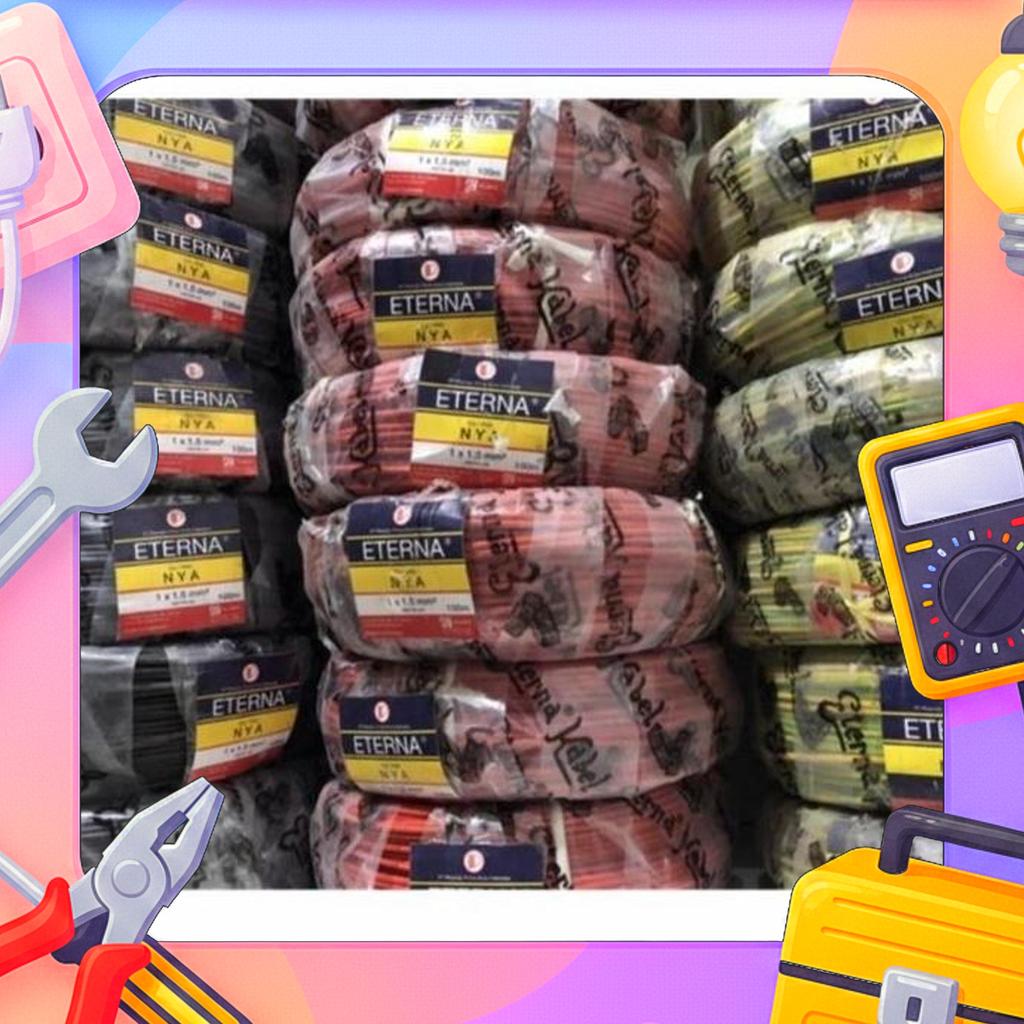 Kabel Eterna Nya 1X1.5 Mm 100 Meter/Kabel Tunggal Eterna 1X1.5Mm 100 M