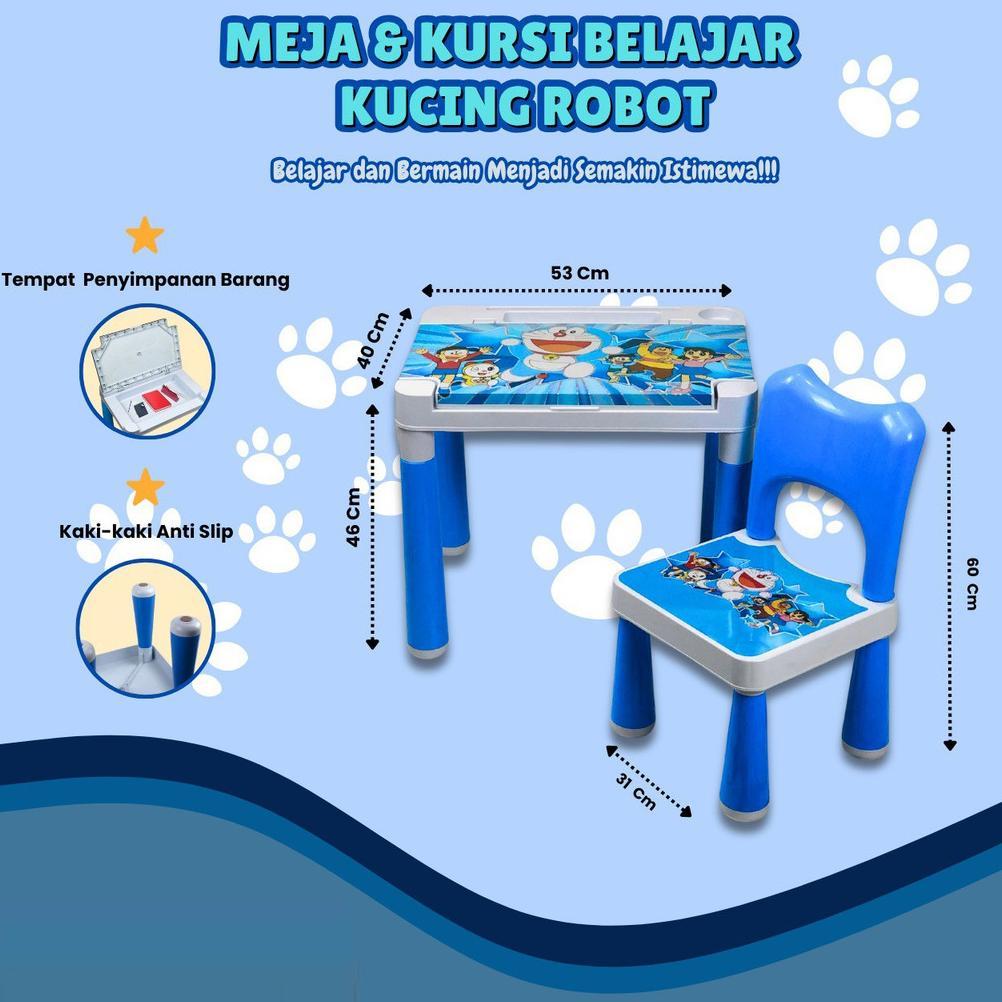 Meja Dan Kursi Set Junior Anak Karakter / Meja Belajar Dan Kursi / Kursi TK / Kursi Anak RM