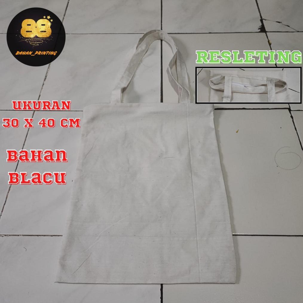 FLASH SALE` HEMAT Tas Blacu POLOS (Resleting) Tote Bag Blacu Gantungan