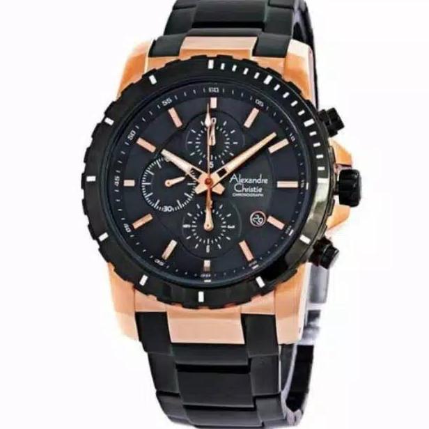 Best seller AC6141 AC 6141ROSEGOLD BLACK JAM TANGAN PRIA ORIGINAL