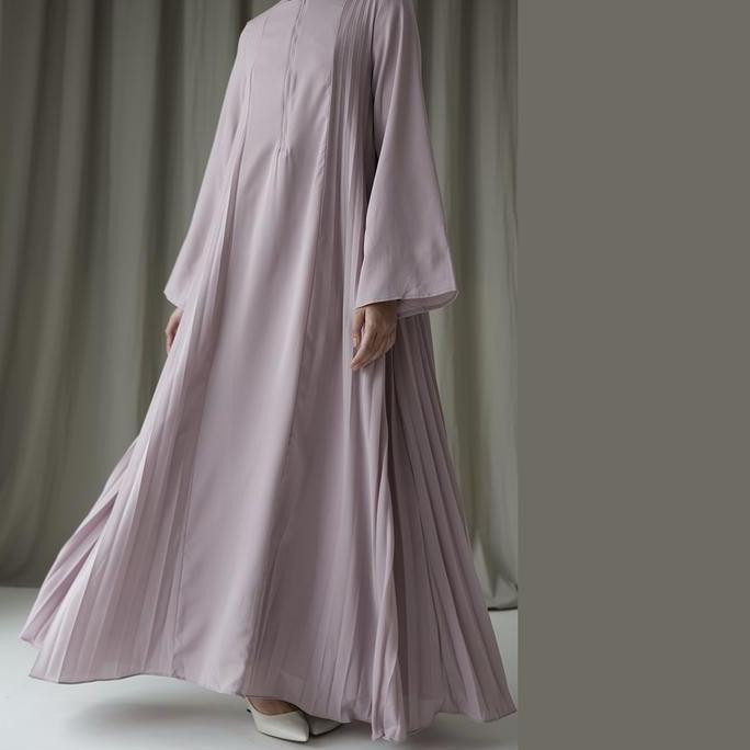Asvari by Aska Label - Gamis wanita plisket