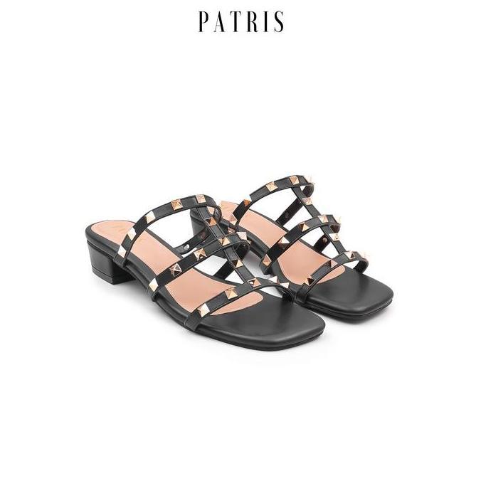 Jelitashoes- Patris Aleira Sandal Wanita Heels / Hak 3  Cm Black Merah Sendal