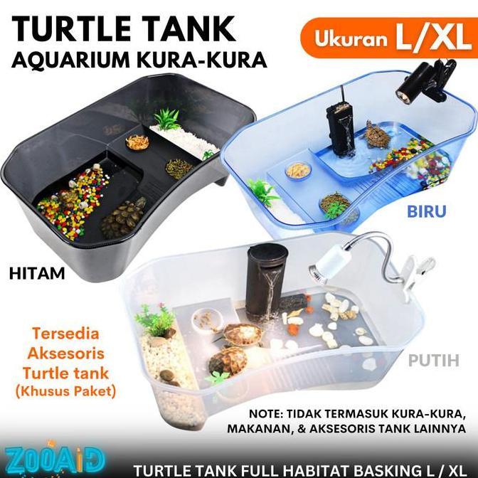 Tank Kura Kura Air L & XL Tempat Bak Ember Turtle Aquarium Akuarium Besar Kandang Kura2 Brazil