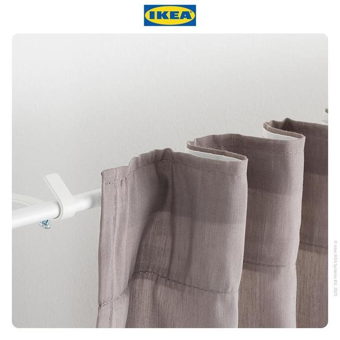 Premium Ikea Irja Set Rel Batang Gorden Putih 140Cm