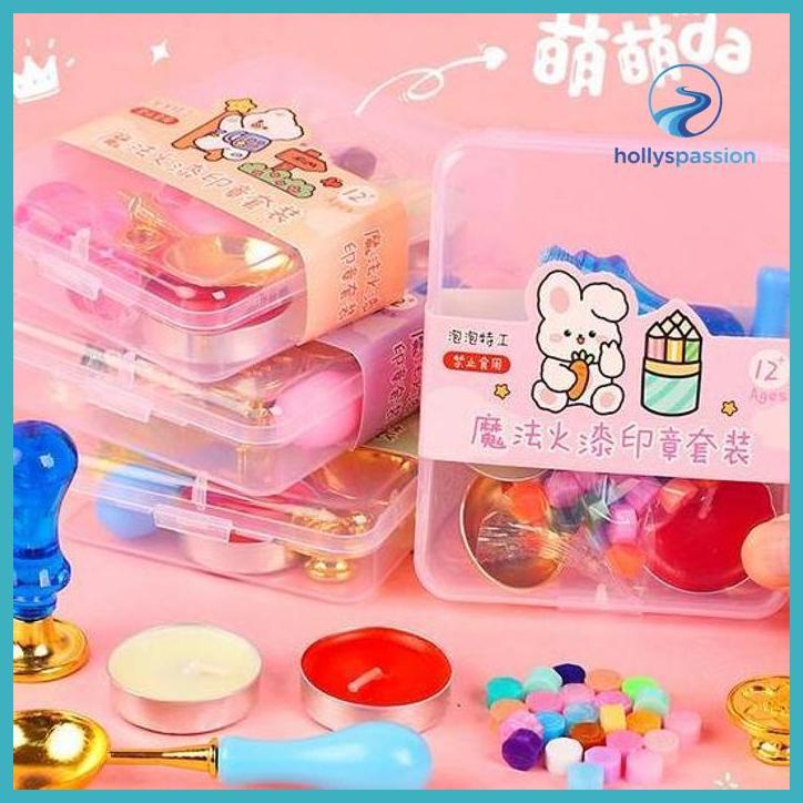 (ORI) MAINAN DIY STAMPEL WAX SEALER AMPLOP WAX STAMPEL KECANTIKAN PESTA DEKORASI KOSTUM