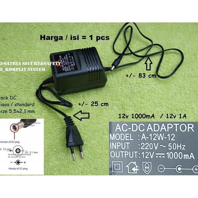 Terpopuler- Adaptor Keyboard Yamaha Psr / Adaptor 12V 1A ( Adaptor 12V 1000Ma )