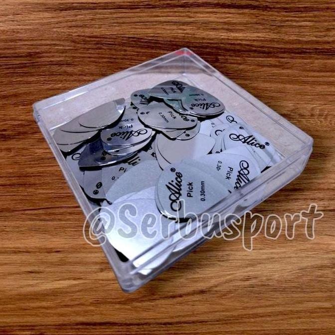Halmusic- Pick / Pik Gitar 0.3Mm Tipis Alice Stainless Steel 0.3 Mm Guitar
