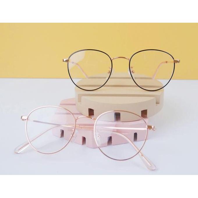 Bisainstan- Kacamata Kekinian Frame Bulat Kecil Bahan Besi Premium 2733 Plastik Frame & Kacamata