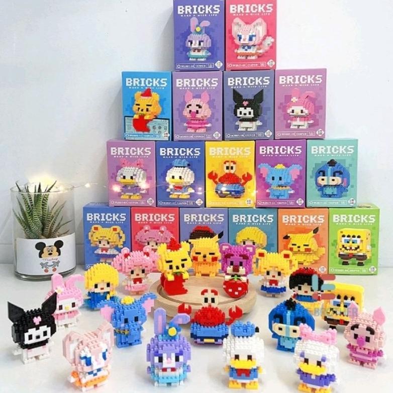 Big Promo 6 Pcs Random Lego Nano Block Size Mini / Kecil Karakter | Bricks Mainan Balok Susun Anak E