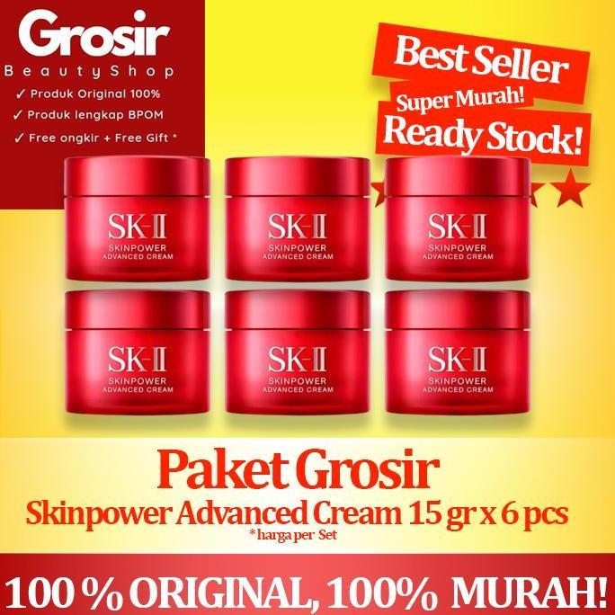 SK-II SKII SK II Paket Grosir Skinpower Advanced Cream 15 gr x 6 pcs