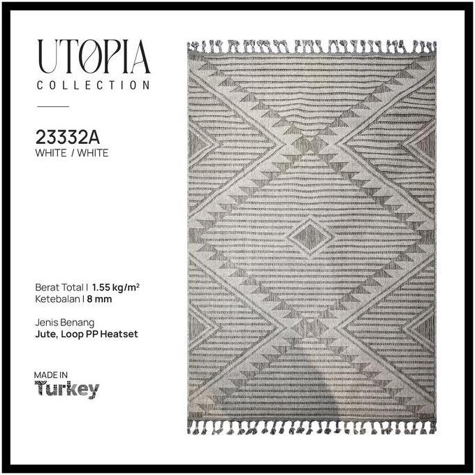 Karpet Anyaman Minimalis Bermotif Utopia ~ 160x230 cm