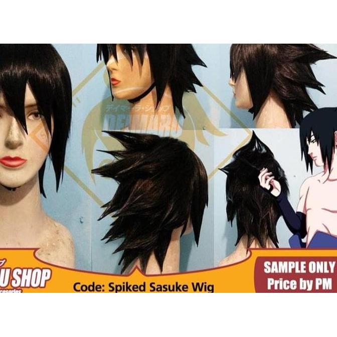 Rambut Kostum Wig Uchiha Sasuke Spiked Anime Manga Naruto Shippuden Promo