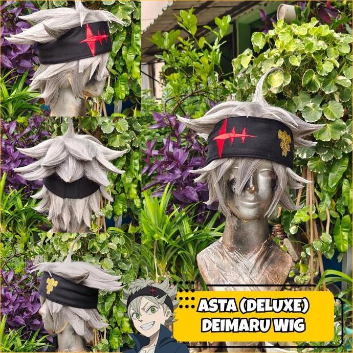 Wig Cosplay Anime Black Clover Asta Black Bull Promo