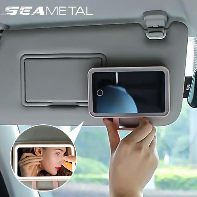Seametal Cermin Rias Led Mobil Kaca Cermin Rias Pelindung Matahari Mobil Cermin Gantung Cermin Peman