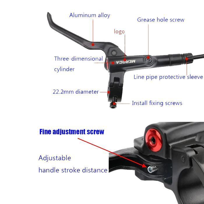 Meroca Rem Hidrolik Sepeda Fullset Brake Lever Kaliper Cakram Original Dan Terpercaya