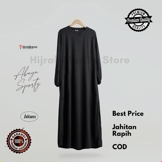 Gamis Wanita Dewasa Abaya Olahraga Akhwat Muslimah Sporty by ROSLIANA Syari Polos