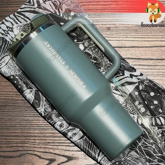 TERBARU - STARBUCKS x STANLEY Limited Edition Tumblr 40oz - Ash Green