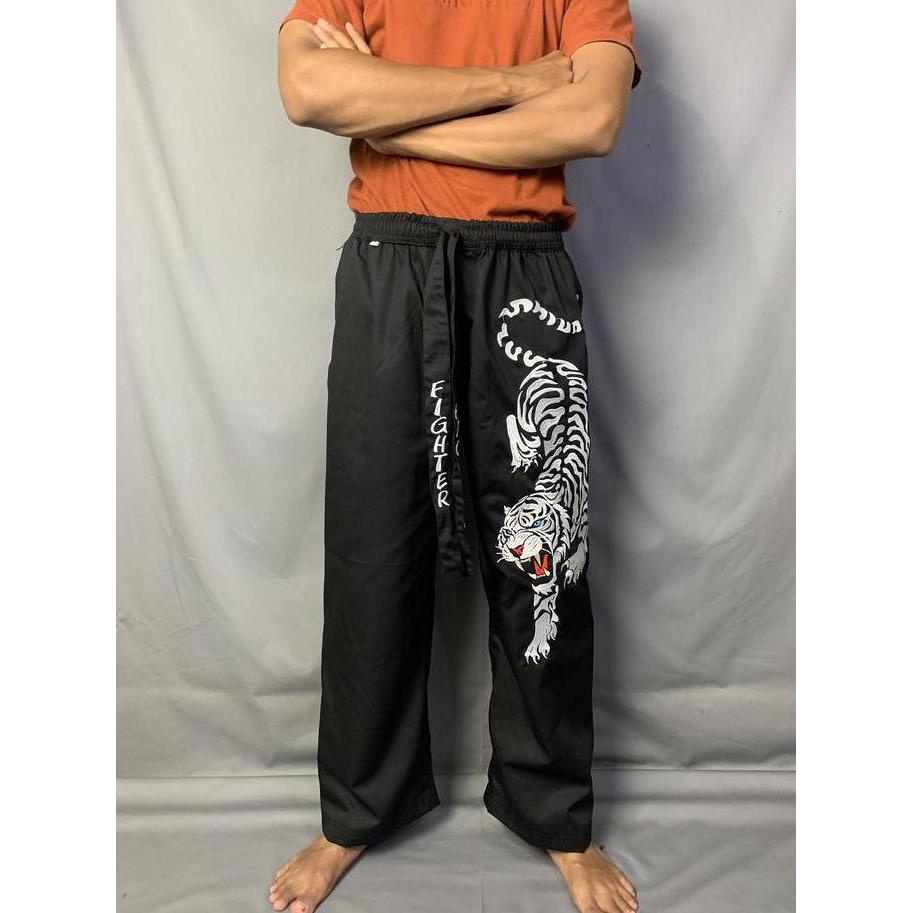 Celana Harimau komprang bordir Drill Nyaman