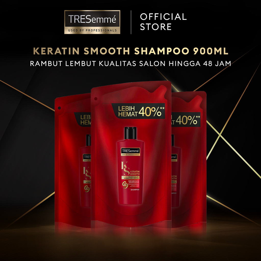 TRESemme Keratin Smooth Shampoo Refill Pouch 900ml x3