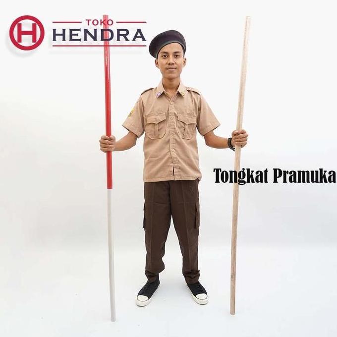 Best- Tongkat pramuka / Toya pramuka bahan kayu randu polos dan merah putih